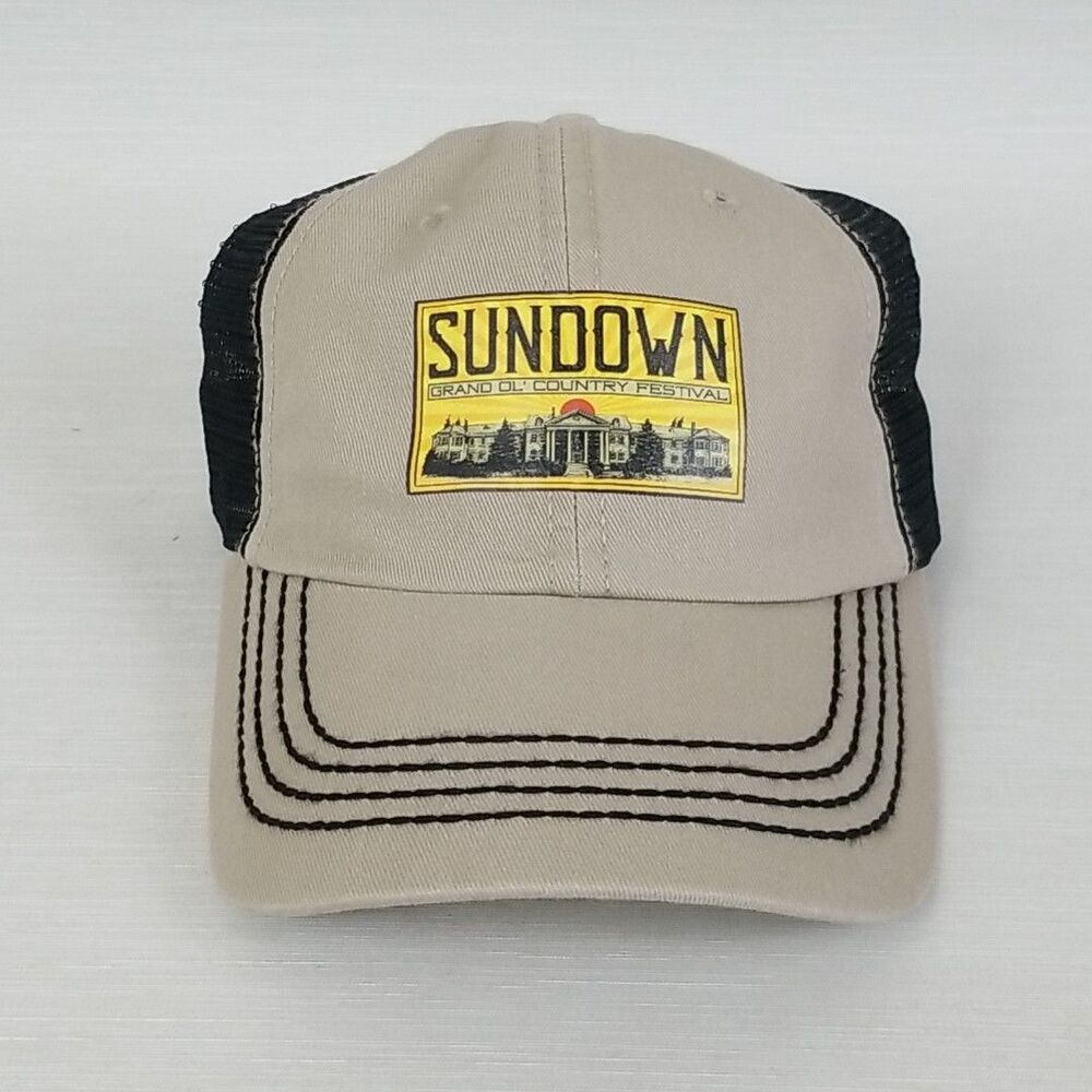 Sundown Grand Ol' Country Festival Trucker Hat Tan Mesh/ Strapback